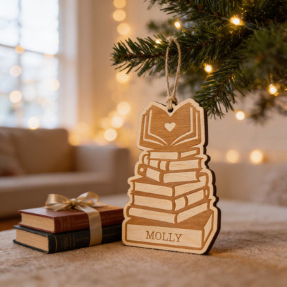 Book Christmas Ornament, book lover ornament, custom book ornament for book club gifts, Unique Personalized Holiday Gift, Reader Gifts - Starry Skies Austin