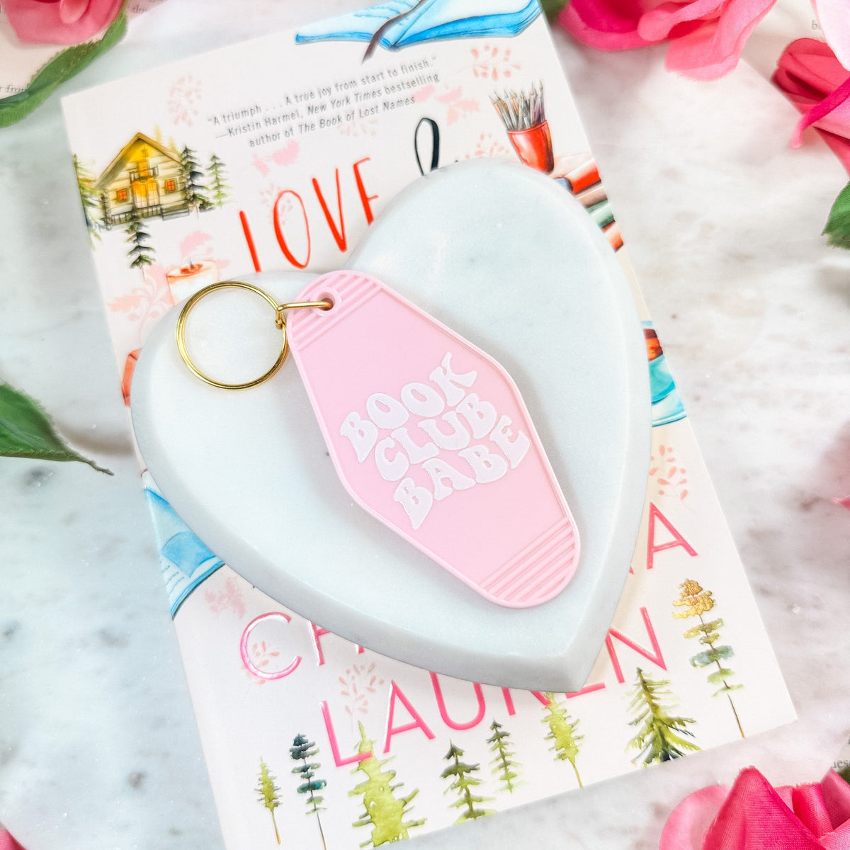 Book Club Babe Retro Motel Keychain - Starry Skies Austin