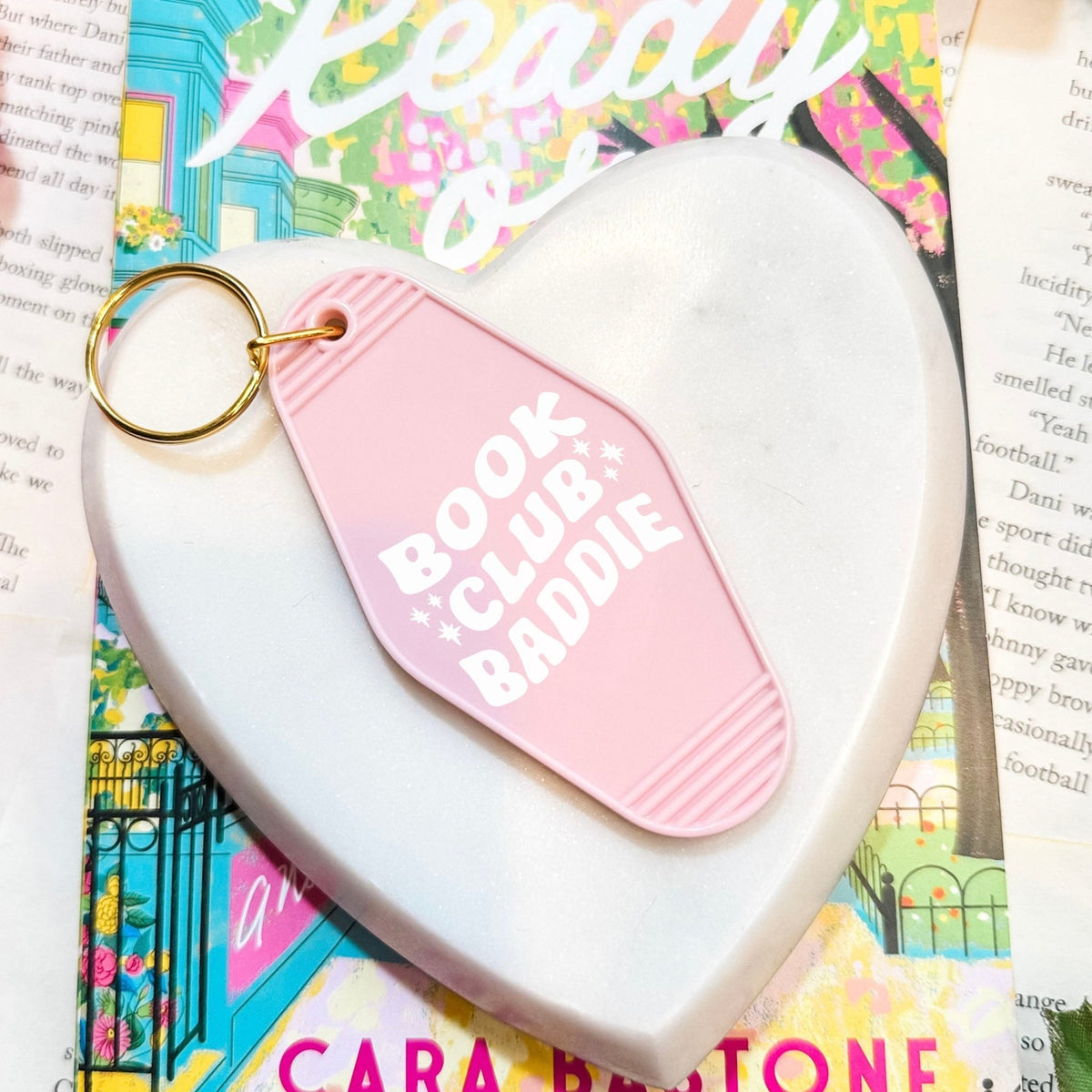 Book Club Baddie Retro Motel Keychain - Starry Skies Austin