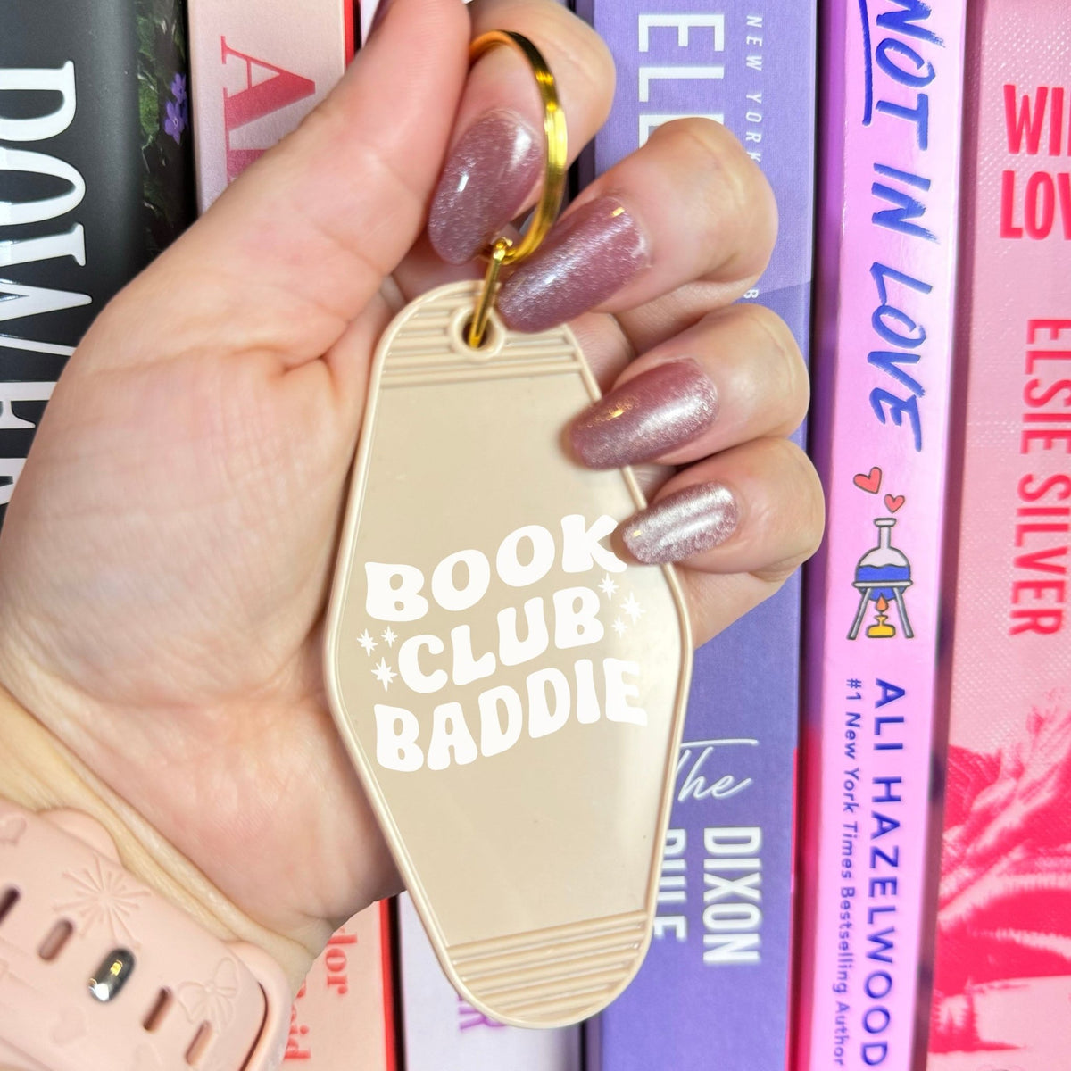 Book Club Baddie Retro Motel Keychain - Starry Skies Austin