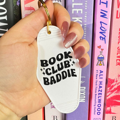 Book Club Baddie Retro Motel Keychain - Starry Skies Austin