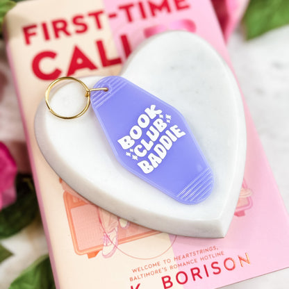 Book Club Baddie Retro Motel Keychain - Starry Skies Austin
