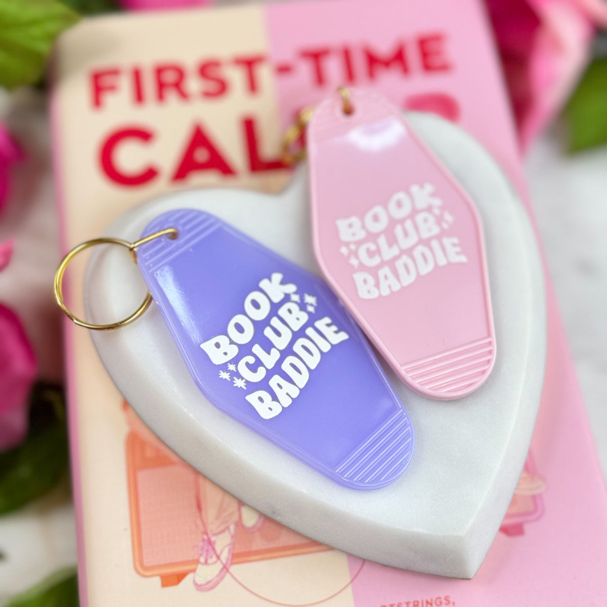 Book Club Baddie Retro Motel Keychain - Starry Skies Austin