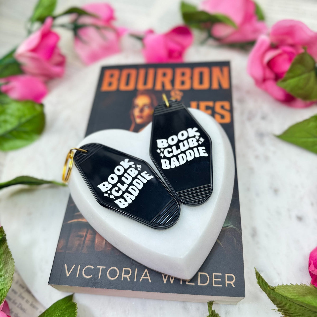 Book Club Baddie Retro Motel Keychain - Starry Skies Austin