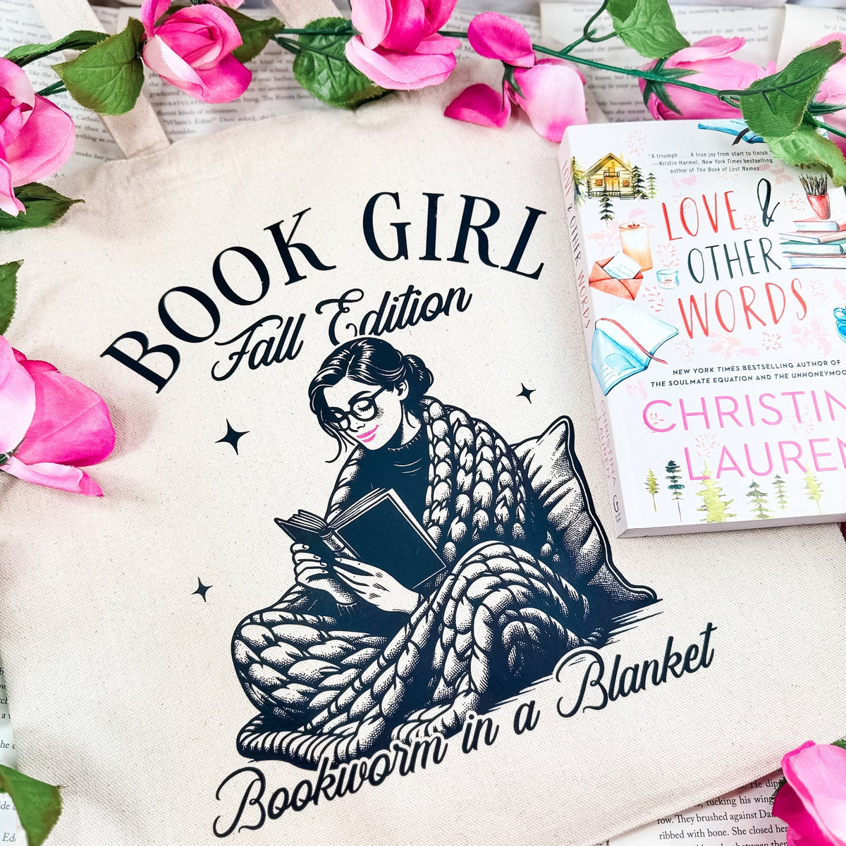 Book Girl Fall Edition Canvas Tote Bag - Starry Skies Austin
