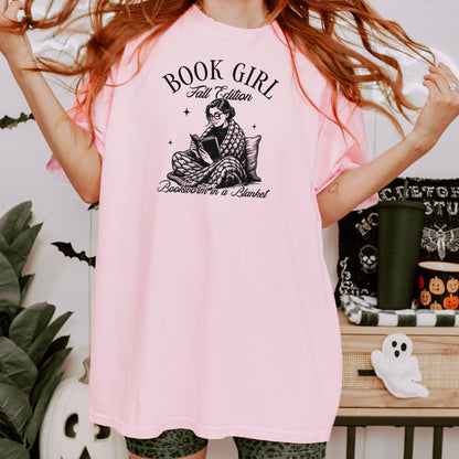 Book Girl Fall Edition Heavyweight Comfort Colors Boxy Cropped Shirt - Starry Skies Austin