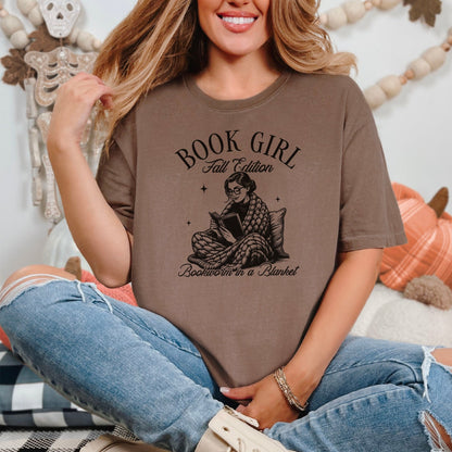 Book Girl Fall Edition Heavyweight Comfort Colors Boxy Cropped Shirt - Starry Skies Austin