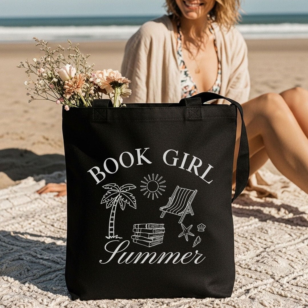 Book Girl Summer Canvas Tote Bag - Starry Skies Austin