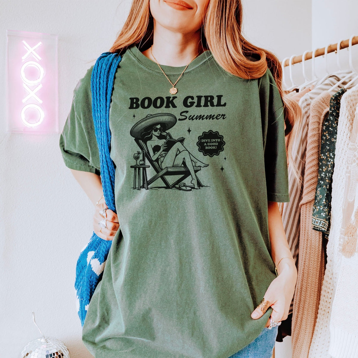 Book Girl Summer Heavyweight Comfort Colors Shirt - Starry Skies Austin