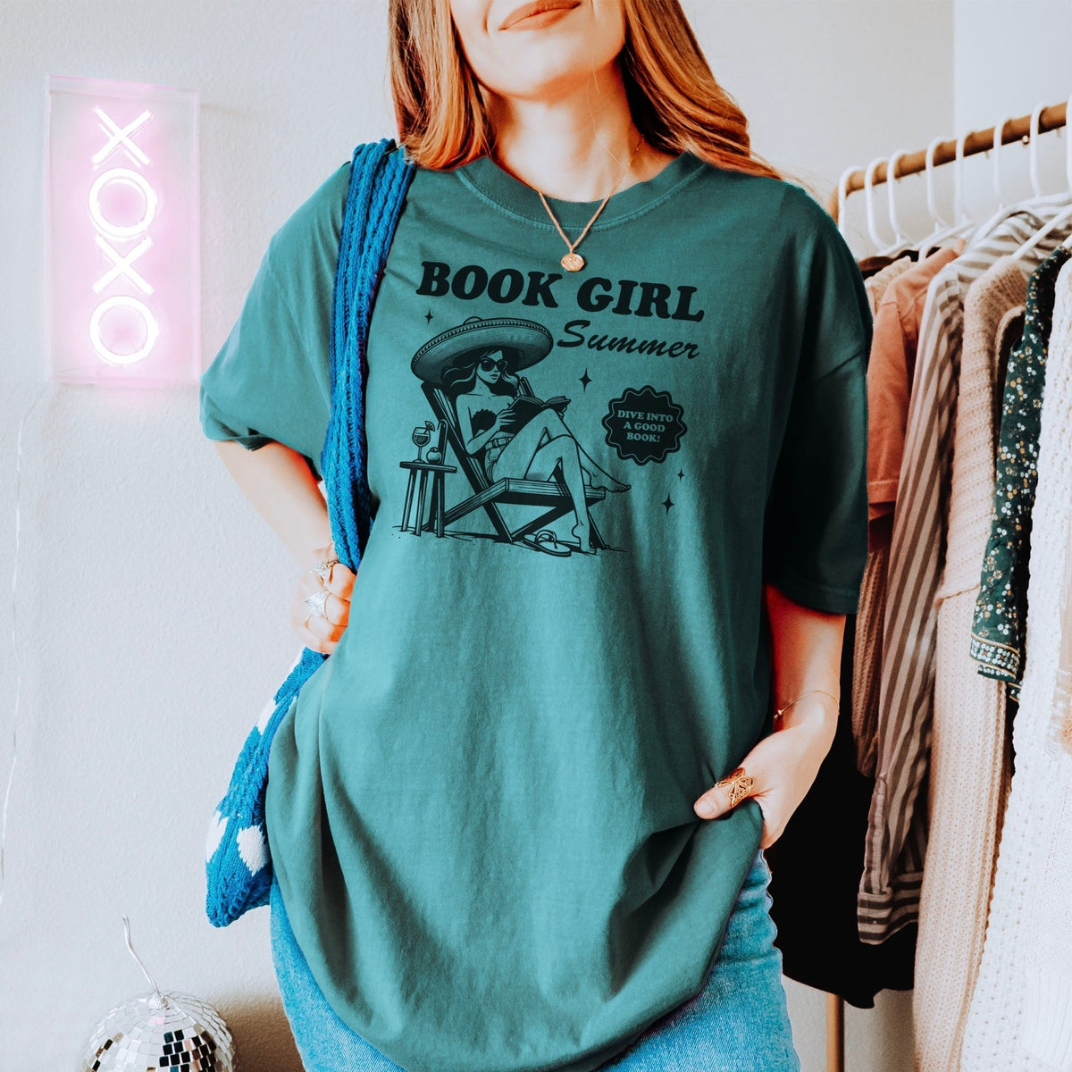 Book Girl Summer Heavyweight Comfort Colors Shirt - Starry Skies Austin