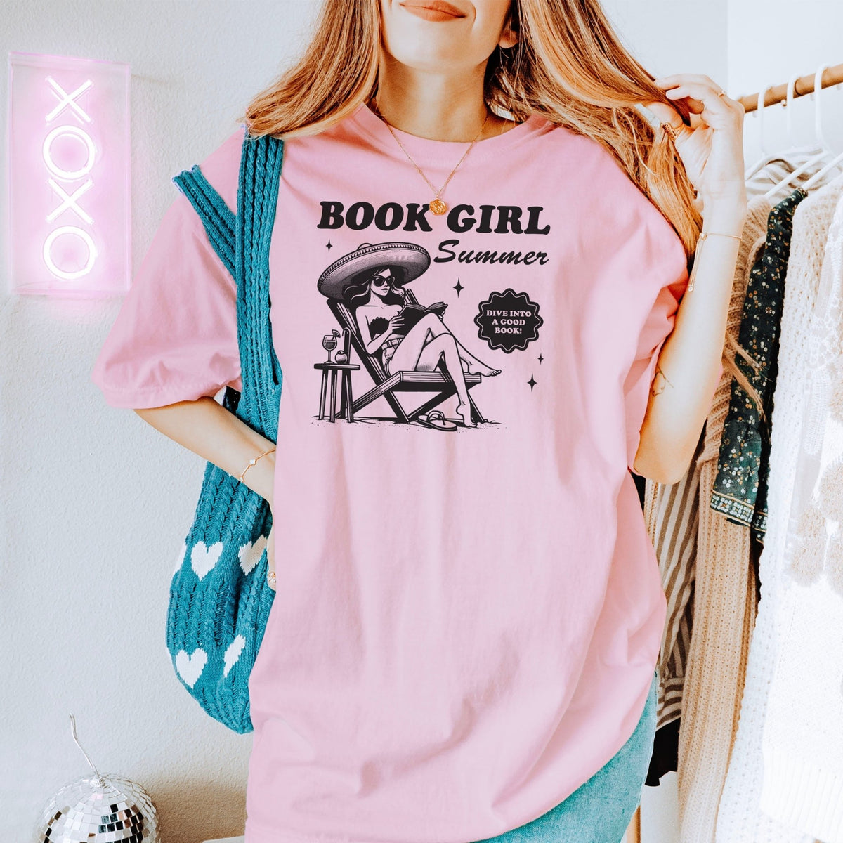 Book Girl Summer Heavyweight Comfort Colors Shirt - Starry Skies Austin