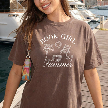 Book Girl Summer Heavyweight Comfort Colors Shirt - Starry Skies Austin