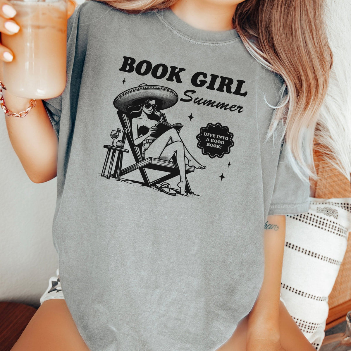 Book Girl Summer Heavyweight Comfort Colors Shirt - Starry Skies Austin