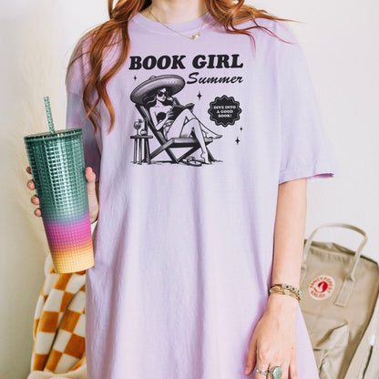 Book Girl Summer Heavyweight Comfort Colors Shirt - Starry Skies Austin