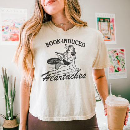Book Induced Heartache Heavyweight Comfort Colors Boxy Cropped Shirt - Starry Skies Austin