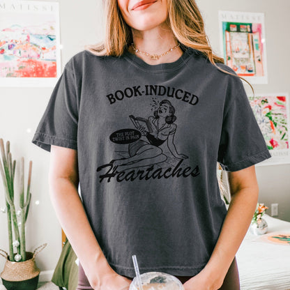 Book Induced Heartache Heavyweight Comfort Colors Boxy Cropped Shirt - Starry Skies Austin