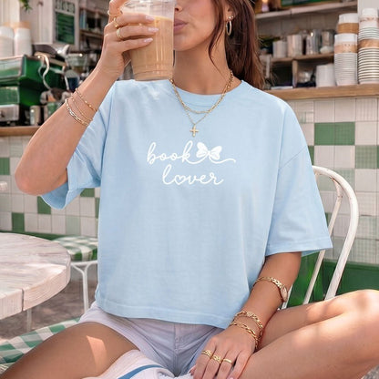 Book Lover Heavyweight Comfort Colors Boxy Cropped Shirt - Starry Skies Austin