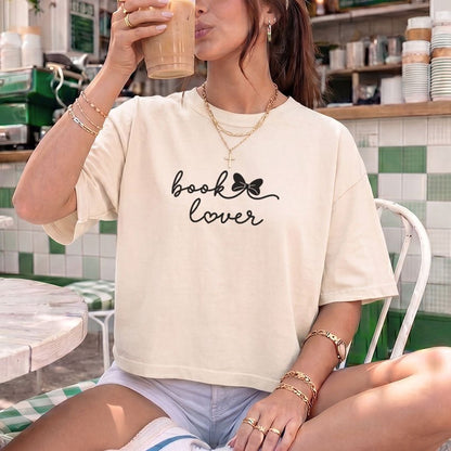 Book Lover Heavyweight Comfort Colors Boxy Cropped Shirt - Starry Skies Austin