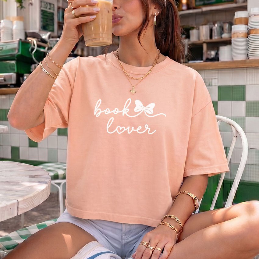 Book Lover Heavyweight Comfort Colors Boxy Cropped Shirt - Starry Skies Austin