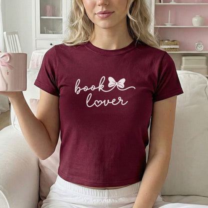 Book Lover Micro Rib Baby Tee - Starry Skies Austin