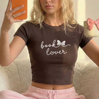 Book Lover Micro Rib Baby Tee - Starry Skies Austin