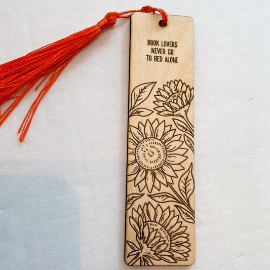 Book Lovers Never Go To Bed Alone Wooden Bookmark - Starry Skies Austin