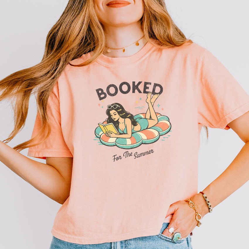 Booked For The Summer Heavyweight Comfort Colors Boxy Cropped Shirt - Starry Skies Austin