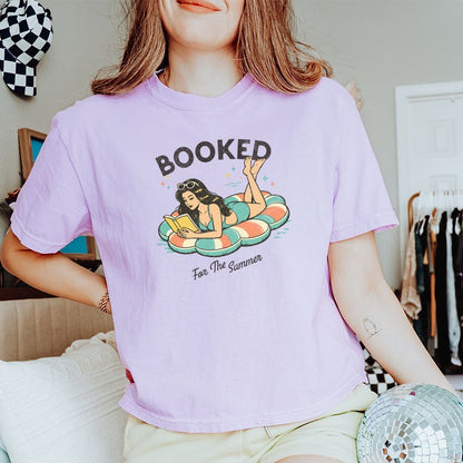 Booked For The Summer Heavyweight Comfort Colors Boxy Cropped Shirt - Starry Skies Austin
