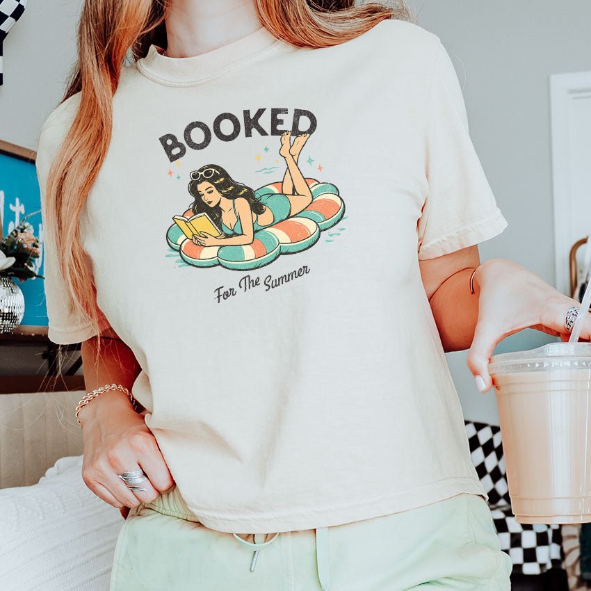 Booked For The Summer Heavyweight Comfort Colors Boxy Cropped Shirt - Starry Skies Austin