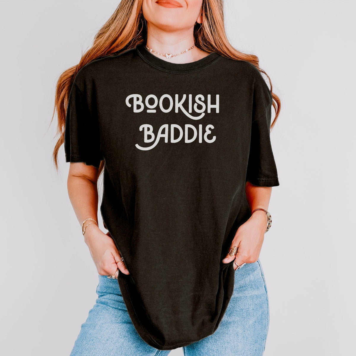 Bookish Baddie Heavyweight Comfort Colors Shirt - Starry Skies Austin