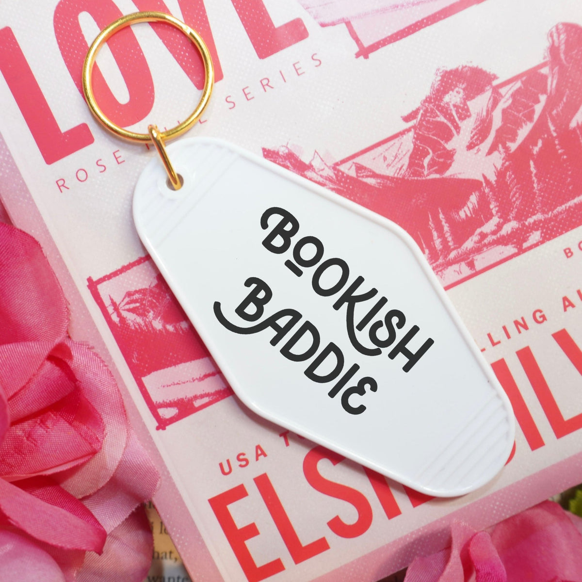 Bookish Baddie Retro Motel Keychain - Starry Skies Austin