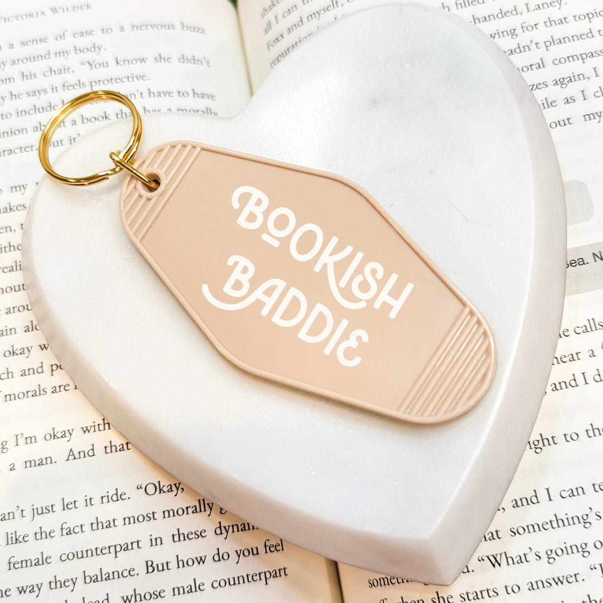 Bookish Baddie Retro Motel Keychain - Starry Skies Austin