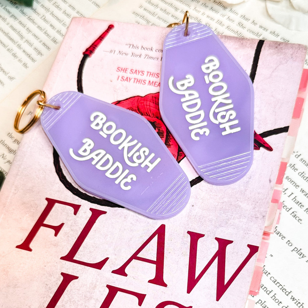 Bookish Baddie Retro Motel Keychain - Starry Skies Austin