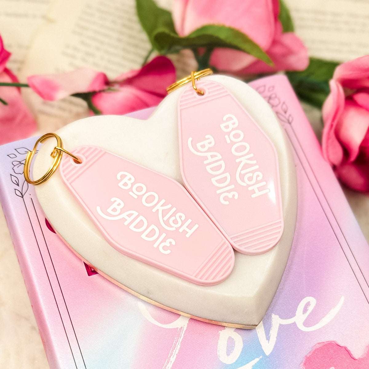 Bookish Baddie Retro Motel Keychain - Starry Skies Austin