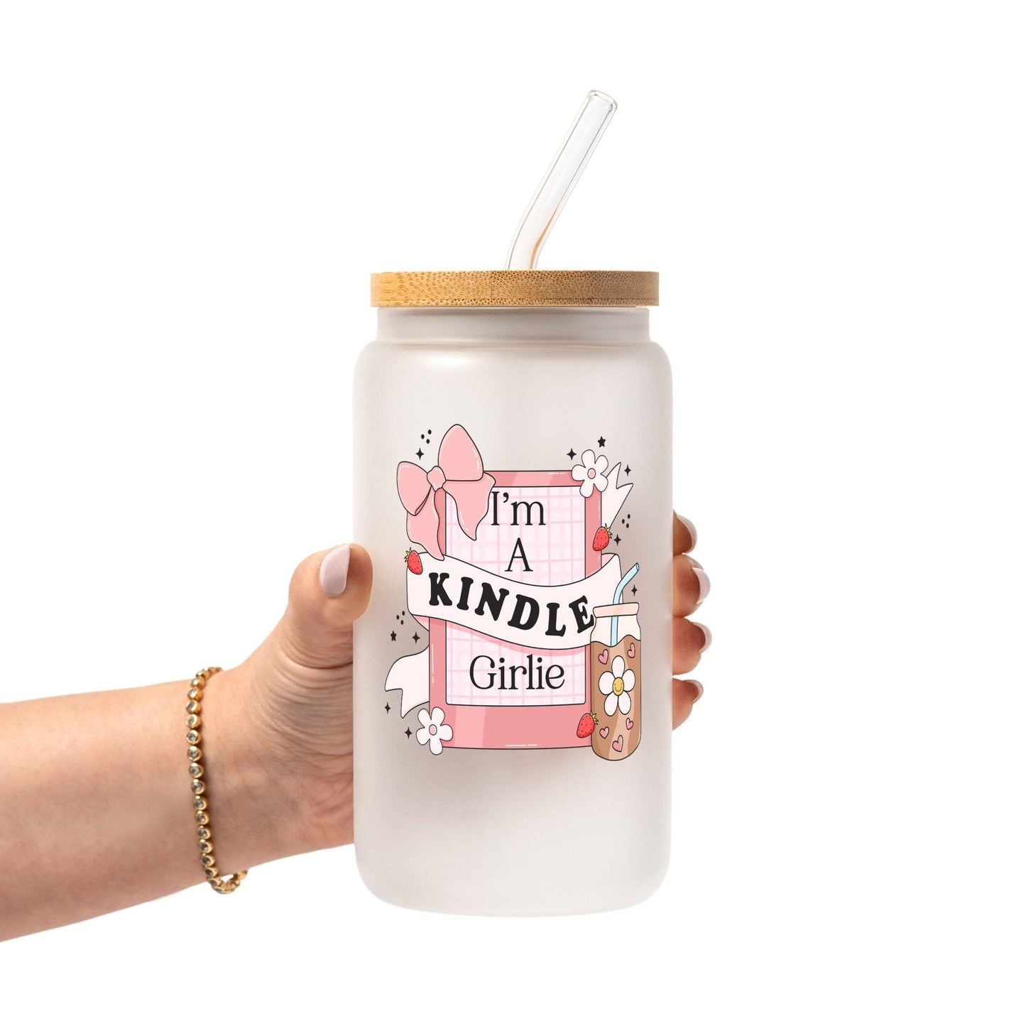 Bookish Reader Glass Cup, Mug & Tumbler with Lid and Straw - Starry Skies Austin