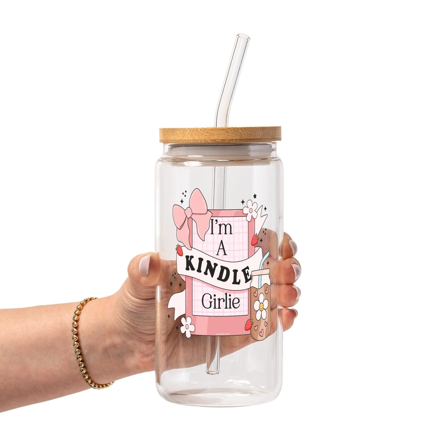 Bookish Reader Glass Cup, Mug & Tumbler with Lid and Straw - Starry Skies Austin