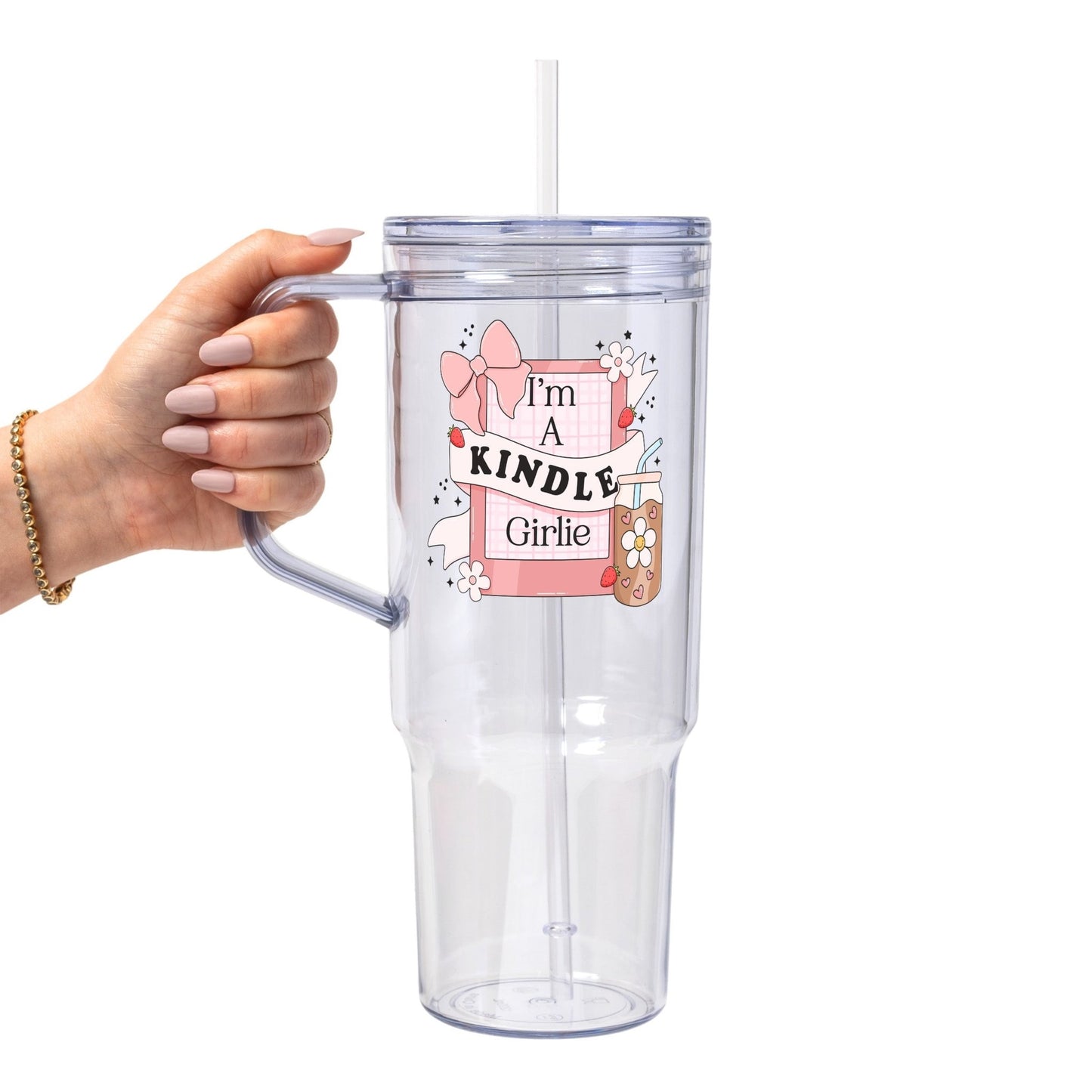Bookish Reader Glass Cup, Mug & Tumbler with Lid and Straw - Starry Skies Austin