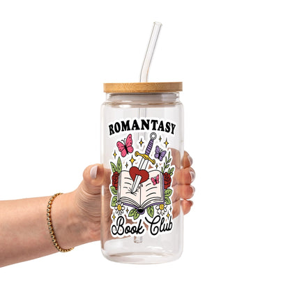Bookish Reader Glass Cup, Mug & Tumbler with Lid and Straw - Starry Skies Austin