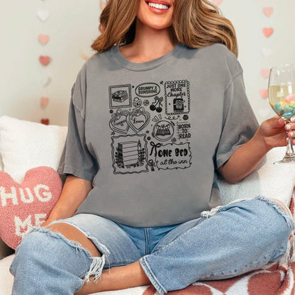 Bookish Romance Tropes Heavyweight Comfort Colors Shirt - Starry Skies Austin