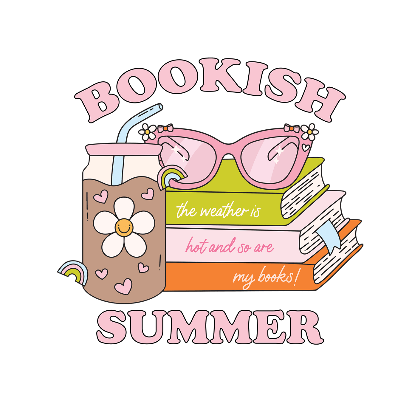 Bookish Summer Glass Cup, Mug & Tumbler with Lid and Straw - Starry Skies Austin