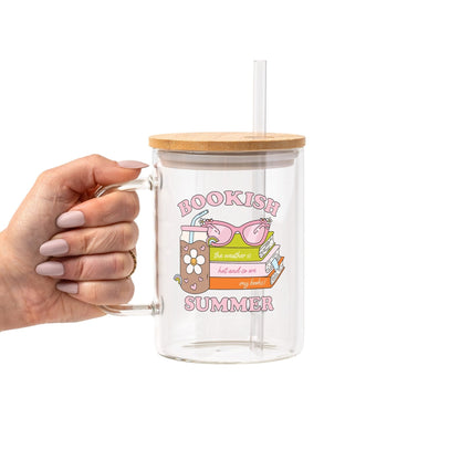 Bookish Summer Glass Cup, Mug & Tumbler with Lid and Straw - Starry Skies Austin