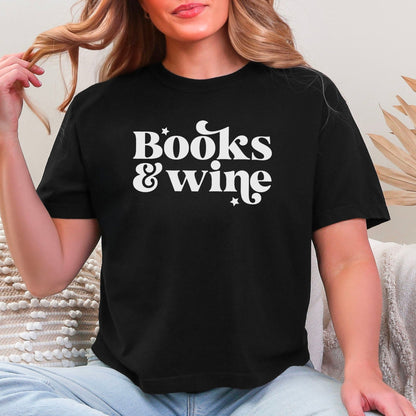 Books And Wine Heavyweight Comfort Colors Boxy Cropped Shirt - Starry Skies Austin