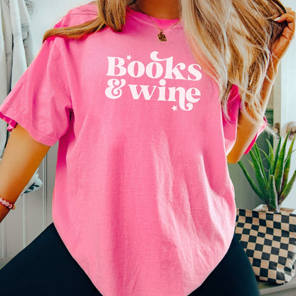 Books And Wine Heavyweight Comfort Colors Shirt - Starry Skies Austin