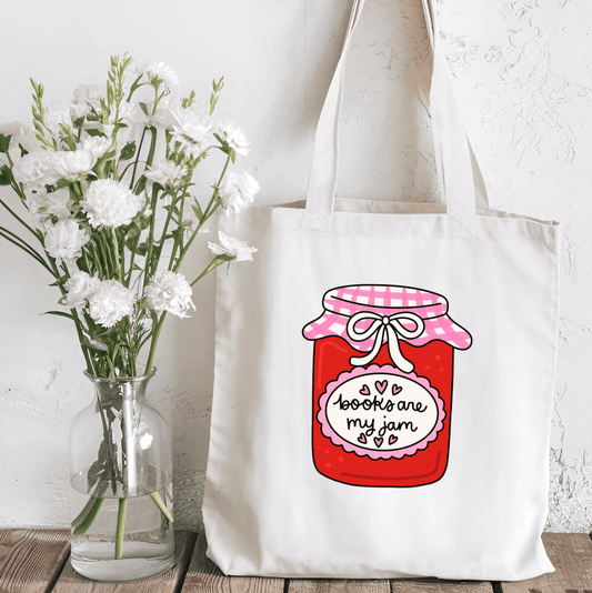 Books are my Jam Sublimated Canvas Tote Bag - Starry Skies Austin