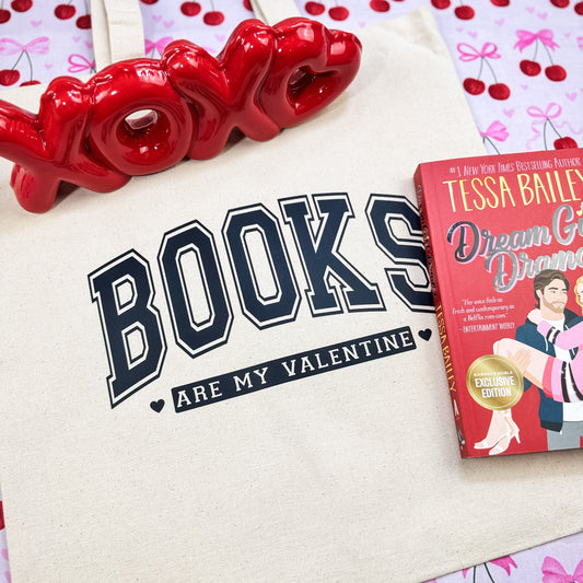 Books Are My Valentine Canvas Tote Bag - Starry Skies Austin