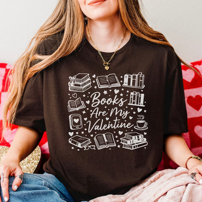 Books Are My Valentine (Graphic) Gildan Softstyle Shirt - Starry Skies Austin