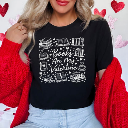 Books Are My Valentine (Graphic) Heavyweight Comfort Colors Shirt - Starry Skies Austin