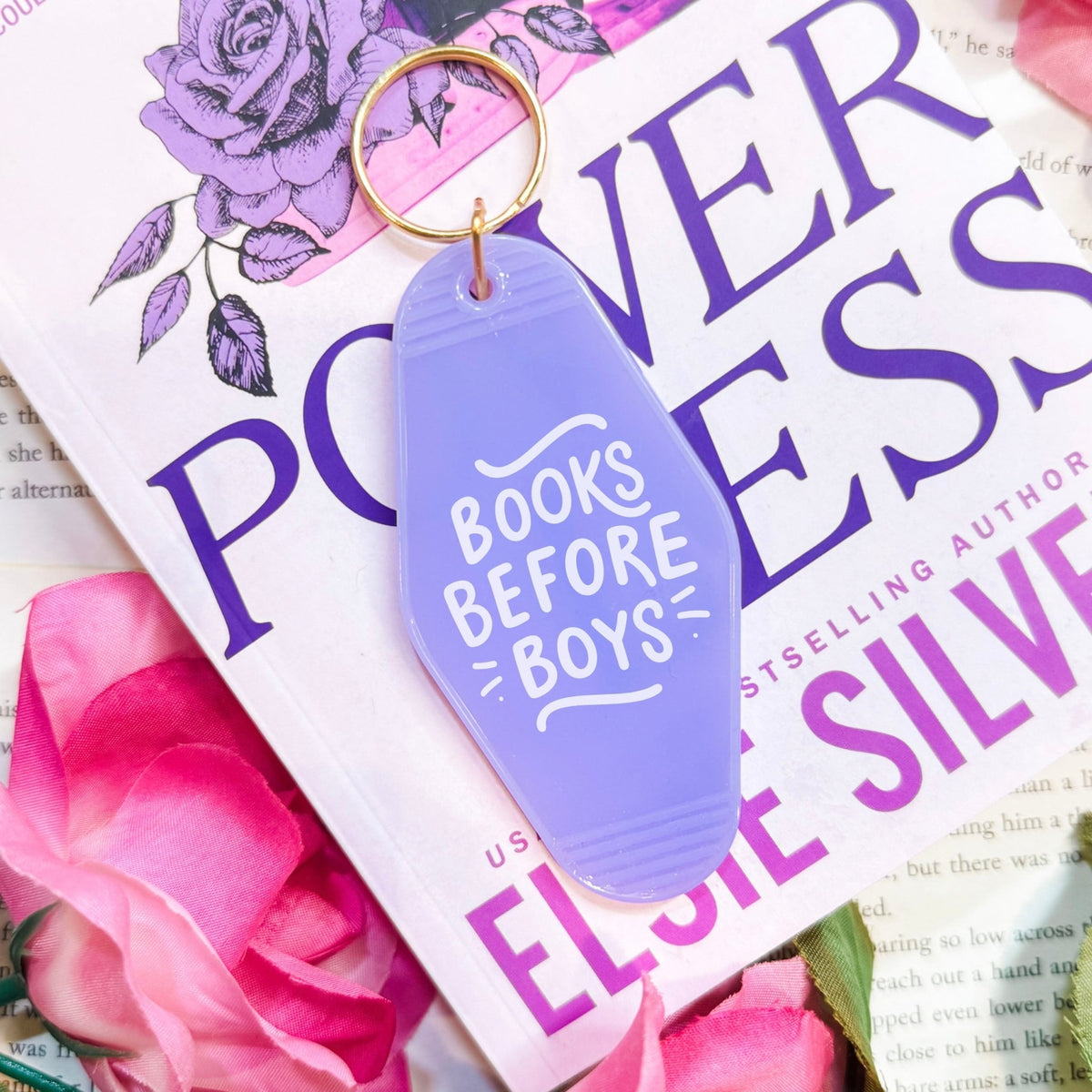 Books Before Boys Retro Motel Keychain - Starry Skies Austin