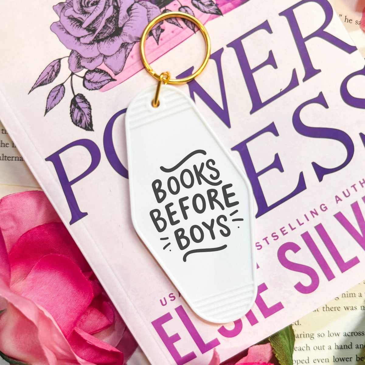 Books Before Boys Retro Motel Keychain - Starry Skies Austin