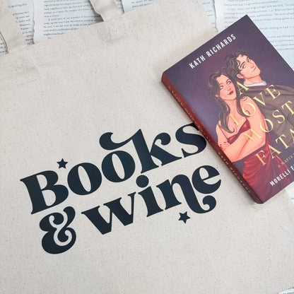 Books & Wine Canvas Tote Bag - Starry Skies Austin